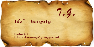 Tér Gergely névjegykártya